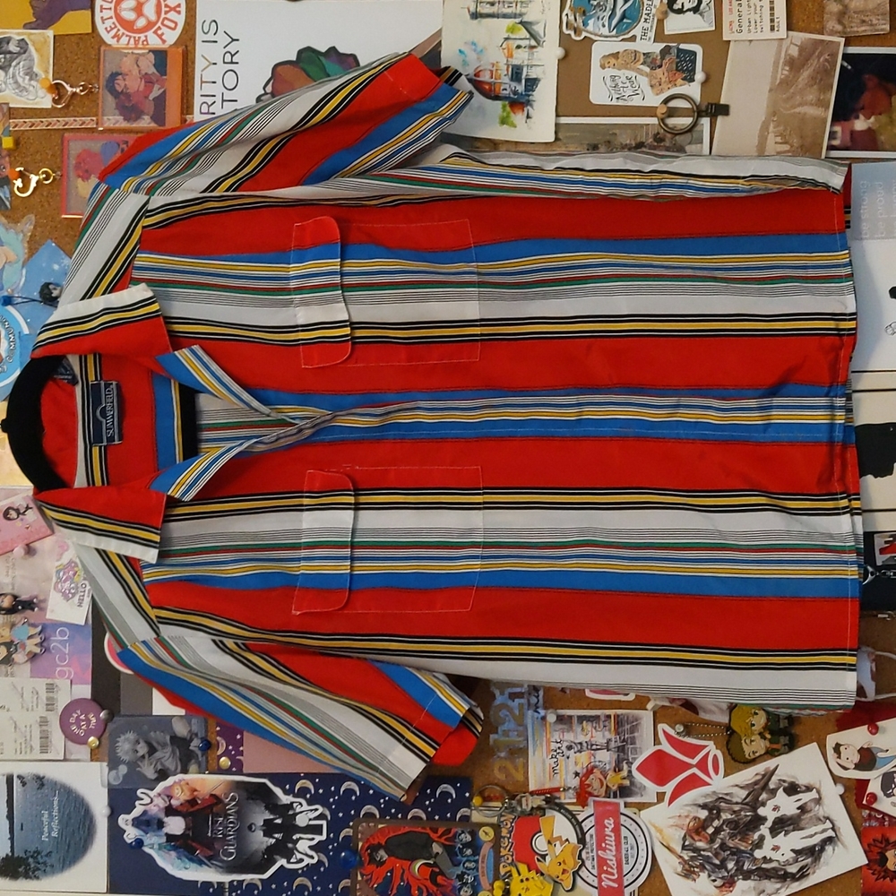 Vintage Striped Button-Up Blouse - Picture 5 of 8
